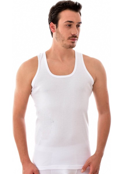 6 Adet 0102 Erkek Ribana Atlet Beyaz