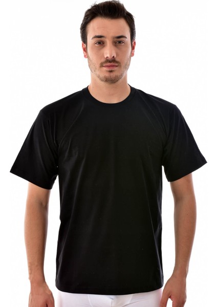 3 Adet 0105 Beyaz Erkek Yarım Kol Fanila Siyah