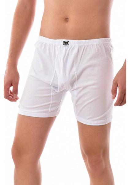 3 Adet 0110 Erkek Paçalı Boxer Beyaz