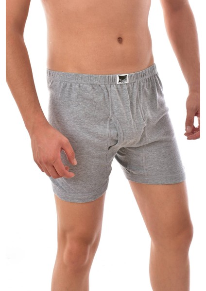 12 Adet 0111 Erkek Paçalı Boxer Gri