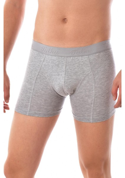 6 Adet Erkek 0114 Likralı Elasthan Boxer Gri