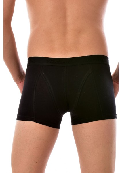 6 Adet Erkek 0114 Likralı Elasthan Boxer Siyah