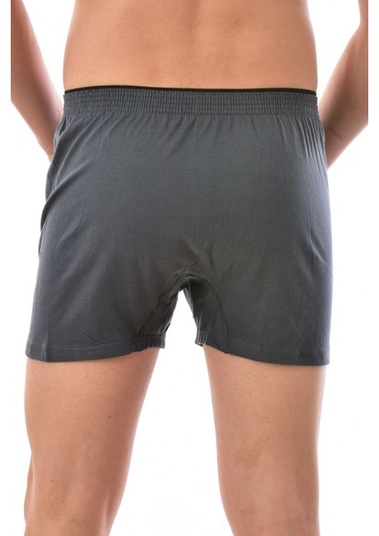 6 Adet 0117 Pamuklu Düğmeli Erkek Boxer Füme modelleri