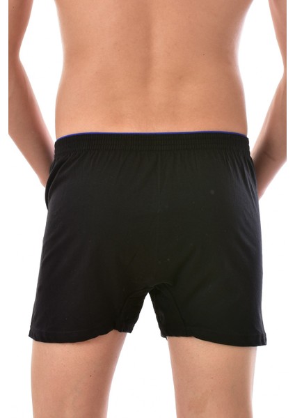 6 Adet 0117 Pamuklu Düğmeli Erkek Boxer Siyah