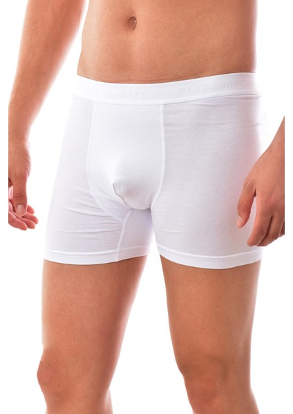 3 Adet 1251 Modal Elasthan Erkek Boxer Beyaz
