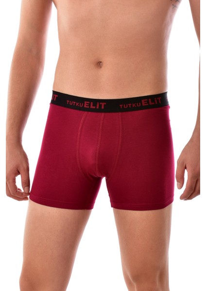 3 Adet 1252 Erkek Modal Elasthan Boxer Bordo