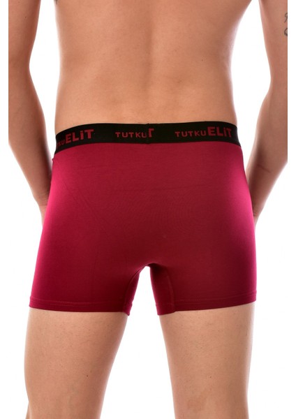 3 Adet 1252 Erkek Modal Elasthan Boxer Bordo