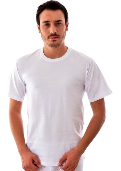 3 Adet 1301 Erkek Sıfır Yaka Elasthan Fanila Beyaz