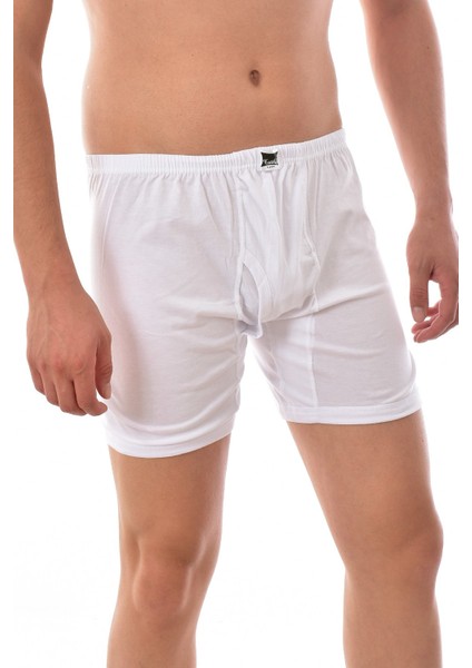 6 Adet 0111 Erkek Paçalı Boxer Beyaz