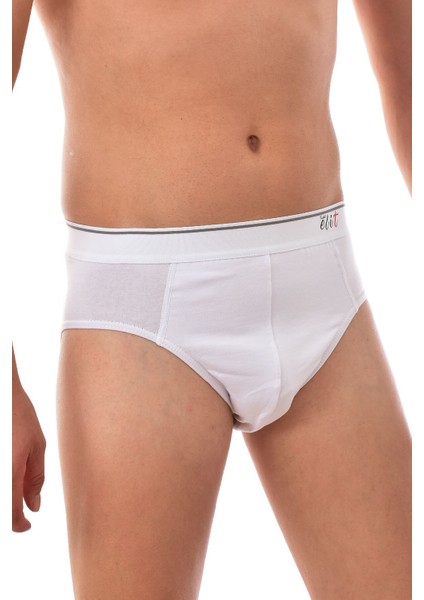 3 Adet 1351 Likralı Kemerli Elasthan Erkek Slip Beyaz