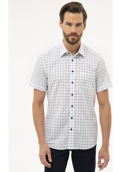 Erkek Lacivert Regular Fit Kısa Kollu Gömlek 50227435-VR033