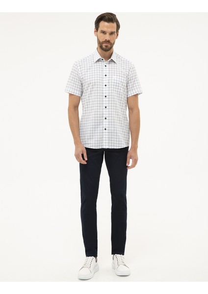 Erkek Lacivert Regular Fit Kısa Kollu Gömlek 50227435-VR033 fırsatları