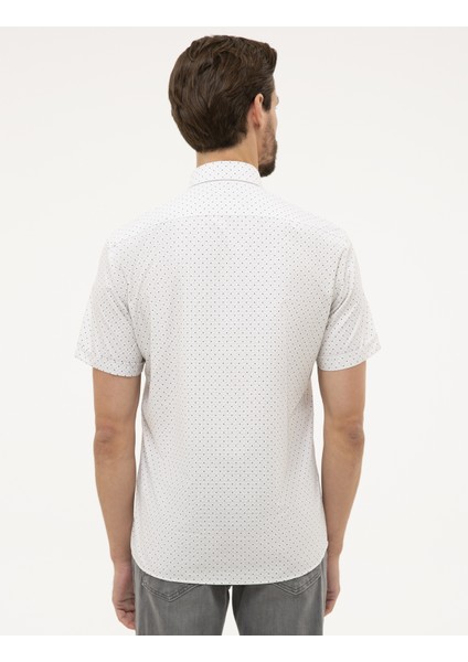 Erkek Beyaz Regular Fit Kısa Kollu Gömlek 50227446-VR013
