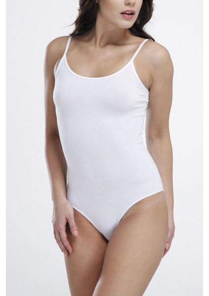 Malabadi Bayan Çıtçıtlı 2'li Ip Askılı Body Lyc Cotton 128 Beyaz