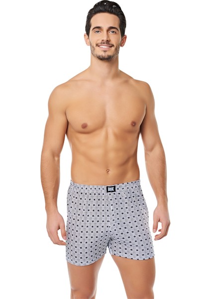 Erkek Karışık Desenli Penye Boxer 12'li Paket