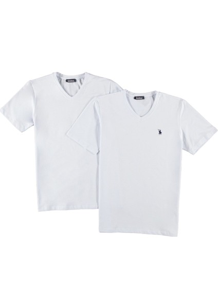 İkili Set T8568 V Yaka Erkek T-Shirt modelleri