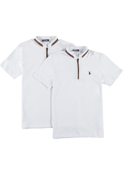 İkili Set T8571 Fermuarlı Erkek T-Shirt modelleri