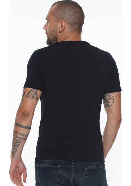 T8568 V Yaka Erkek T-Shirt-Lacivert fiyatları