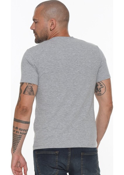T8569 Bisiklet Yaka Erkek T-Shirt-Gri fiyatları