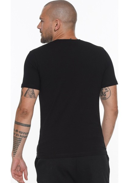 T8569 Bisiklet Yaka Erkek T-Shirt-Siyah fiyatları