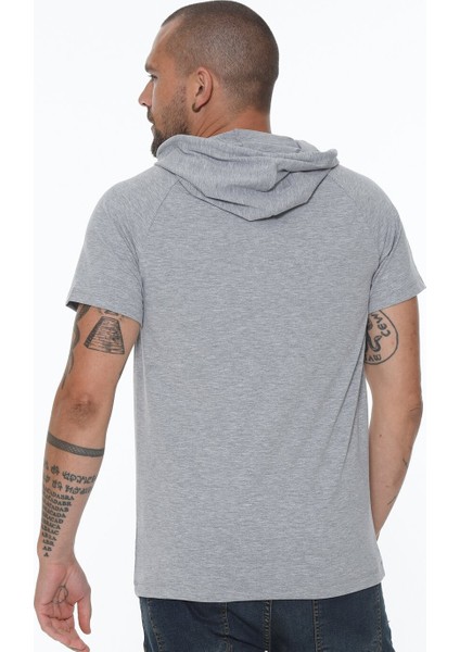 T8570 Kapüşonlu Erkek T-Shirt-Gri fiyatları