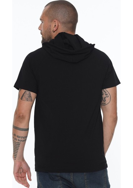 T8570 Kapüşonlu Erkek T-Shirt-Siyah fiyatları