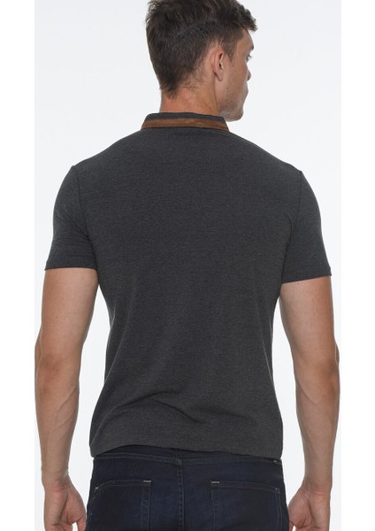 T8571 Fermuarlı Erkek T-Shirt-Antrasit fiyatları