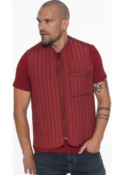 Y8611 Erkek Yelek-Bordo