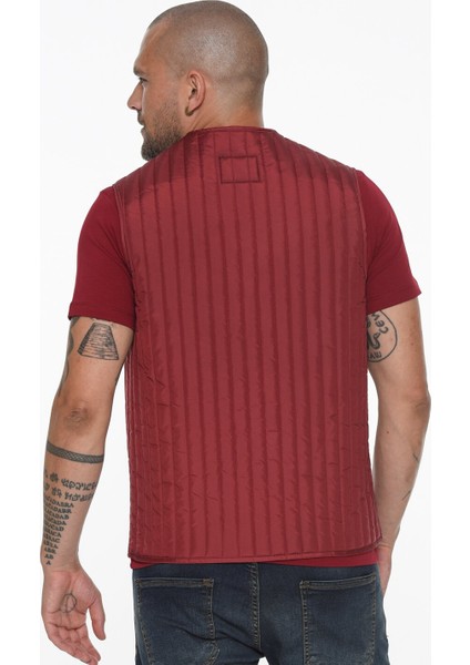 Y8611 Erkek Yelek-Bordo