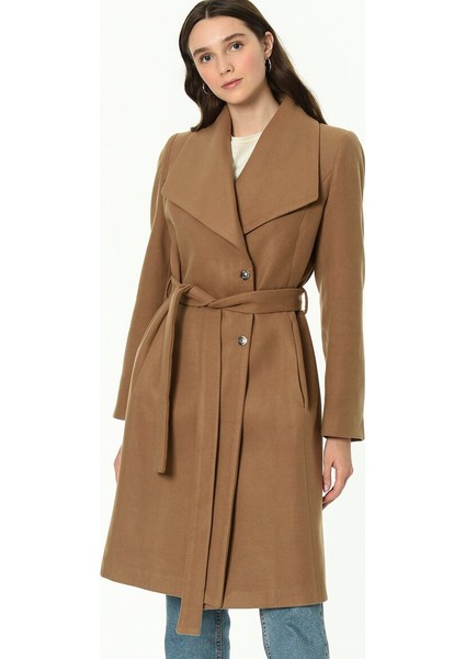 Z6639 Kadın Palto-Camel
