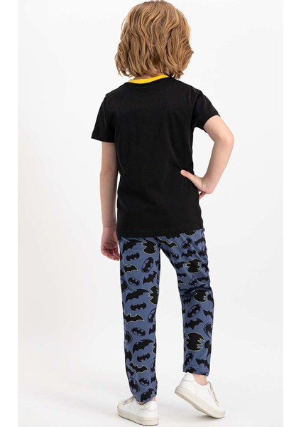 Lisanslı Siyah Kısa Kollu Erkek Çocuk Pijama Takımı