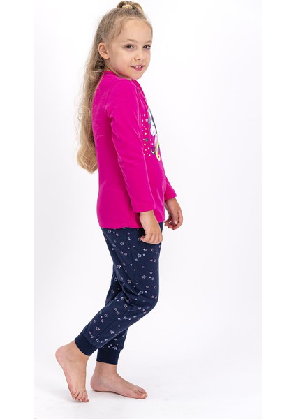 Fuşya Lisanslı Kız Çocuk Pijama Takımı modelleri