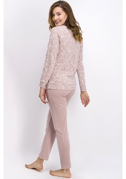 Pembe Lace Kadın Pijama Takımı