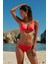 Göğsü İp Detaylı Uzun Üçgen Bikini 207289 Kırmızı 1