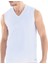 9227 ERKEK 2 Lİ LOOSE FİT V YAKA BEYAZ SIFIR KOL ATLET 2