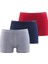 Erkek Boxer 3'lü Paket Tender Cotton 9670 - Gri Lacivert Kırmızı 1