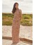 Rose Gold Halter Yaka Payetli Uzun Dar Kesim Abiye 4