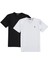 İkili Set T8568 V Yaka Erkek T-Shirt-Beyaz-Siyah 4