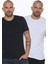 İkili Set T8569 Bisiklet Yaka Erkek T-Shirt-Beyaz - Lacivert 1