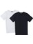 İkili Set T8569 Bisiklet Yaka Erkek T-Shirt-Beyaz - Lacivert 4
