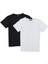 İkili Set T8569 Bisiklet Yaka Erkek T-Shirt-Beyaz-Siyah 4