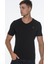 T8568 V Yaka Erkek T-Shirt-Siyah 1
