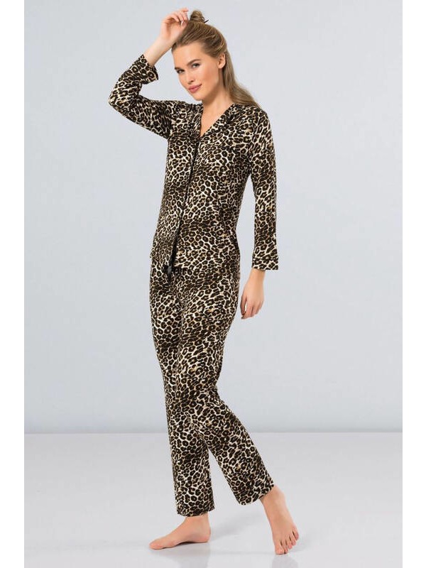 Turen Leopar Desenli Onden Dugmeli Pijama Takimi 3261 Fiyati