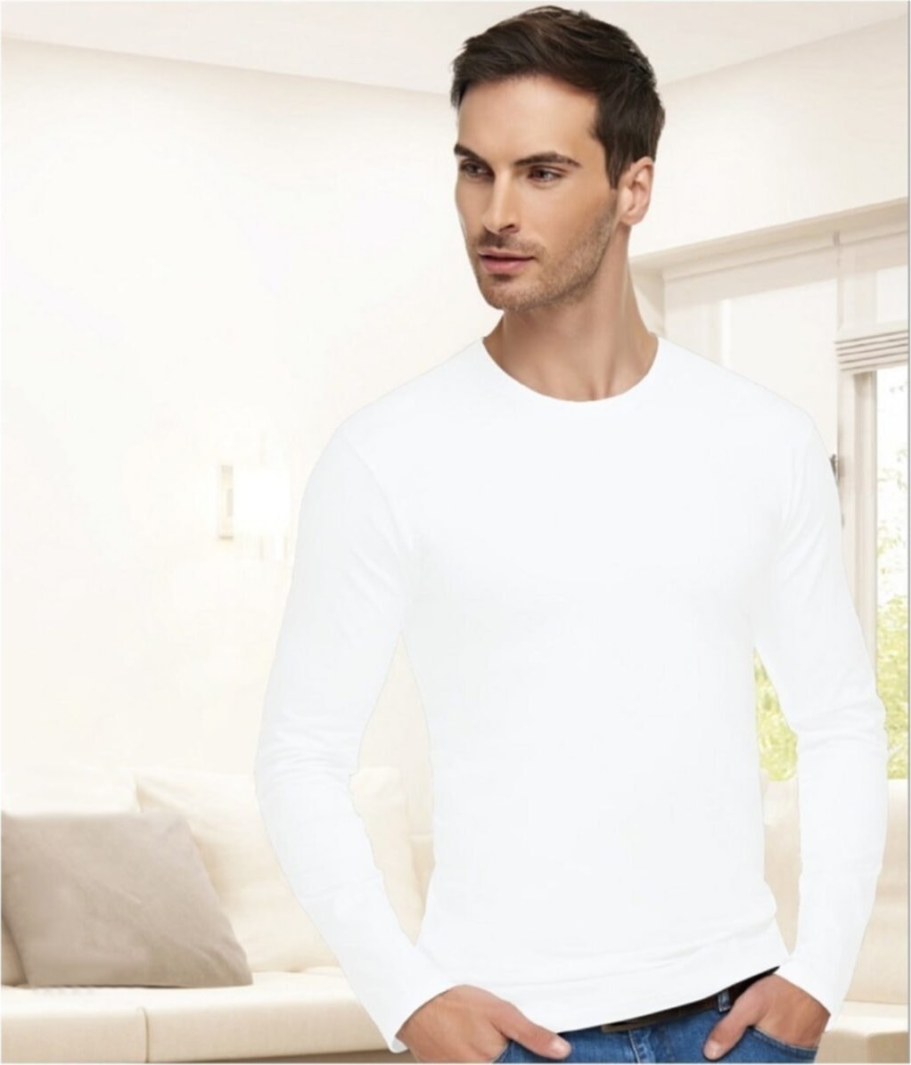 Tutku Elit Erkek Elastan Sıfır Yaka Uzun Kollu T-Shirt 3'lü Paket