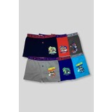 Tutku Erkek Çocuk Elastan Baskılı Boxer 6'lı Paket