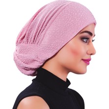 ELYSIANfidan Topuzlu Brokar Pudra Hazır Türban Tesettür Bone