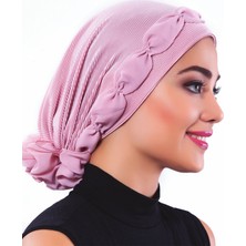 ELYSIANfidan Pliseli Büzgülü Pudra Hazır Türban Tesettür Bone