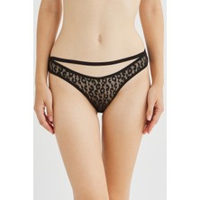 Penti Siyah Full Lace Slip Külot
