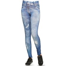 Fsm1453 Kız Çocuk Kot Baskılı Tayt