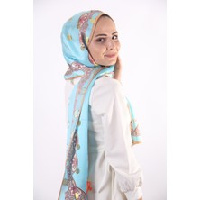 Awam Silk Kenar Desenli Simli İpek Şal 170*55cm